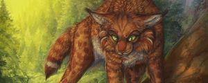Preview wallpaper lynx, big cats, play, forest, art