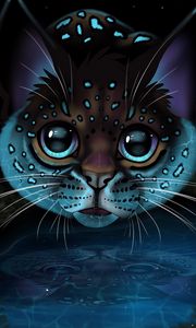 Preview wallpaper lynx, glance, art, big cat, reflection