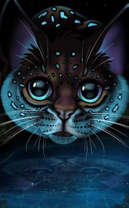 Preview wallpaper lynx, glance, art, big cat, reflection