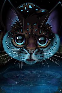 Preview wallpaper lynx, glance, art, big cat, reflection