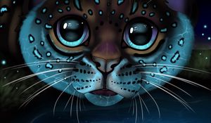 Preview wallpaper lynx, glance, art, big cat, reflection