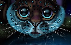 Preview wallpaper lynx, glance, art, big cat, reflection