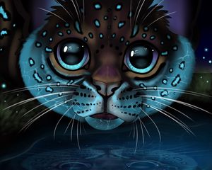 Preview wallpaper lynx, glance, art, big cat, reflection