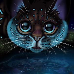 Preview wallpaper lynx, glance, art, big cat, reflection