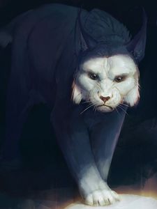 Preview wallpaper lynx, white, predator, big cat, art