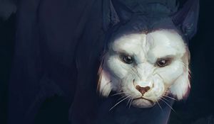 Preview wallpaper lynx, white, predator, big cat, art