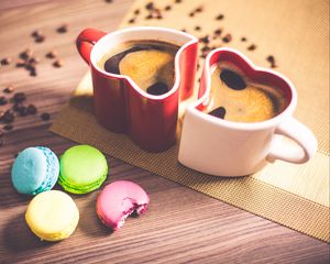 Preview wallpaper macaron, biscuits, coffee