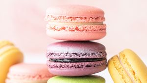 Preview wallpaper macarons, cake, dessert, colorful, baked goods