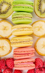 Preview wallpaper macarons, cookies, berries, fruits, bright