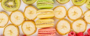 Preview wallpaper macarons, cookies, berries, fruits, bright