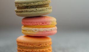 Preview wallpaper macarons, cookies, colorful, dessert, macro