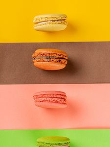 Preview wallpaper macarons, cookies, dessert, colorful, bright