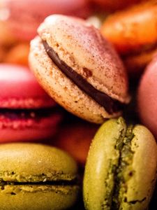 Preview wallpaper macarons, cookies, pastries, colorful, dessert