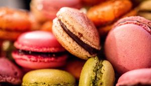 Preview wallpaper macarons, cookies, pastries, colorful, dessert