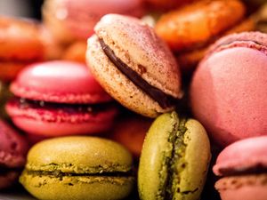 Preview wallpaper macarons, cookies, pastries, colorful, dessert