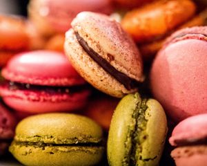 Preview wallpaper macarons, cookies, pastries, colorful, dessert