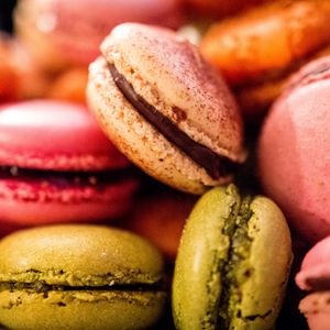 Preview wallpaper macarons, cookies, pastries, colorful, dessert