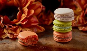 Preview wallpaper macarons, dessert, cakes, baked goods, colorful