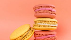 Preview wallpaper macarons, dessert, cakes, pink