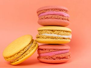 Preview wallpaper macarons, dessert, cakes, pink