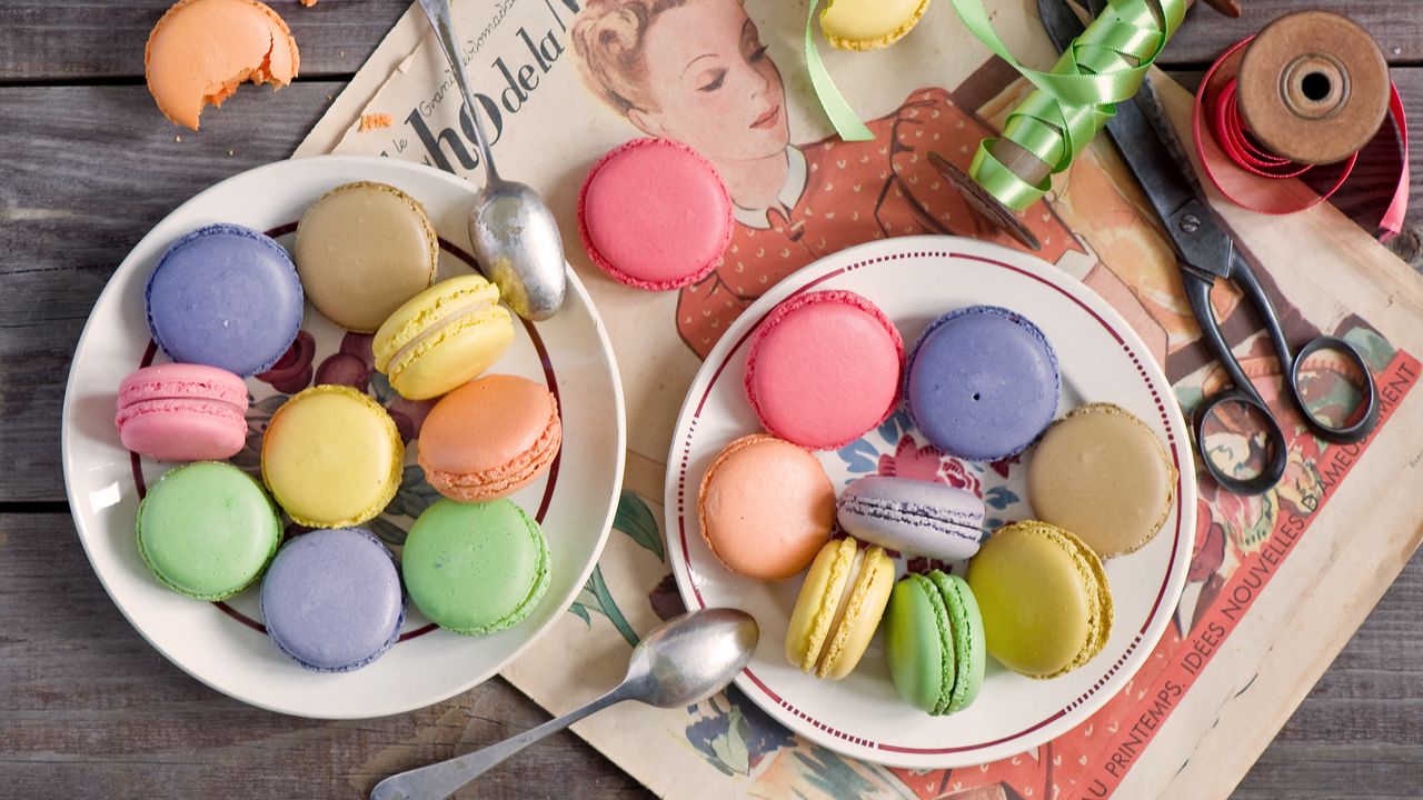 Wallpaper macarons, desserts, cookies, colorful