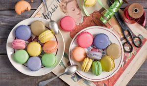 Preview wallpaper macarons, desserts, cookies, colorful