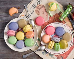 Preview wallpaper macarons, desserts, cookies, colorful
