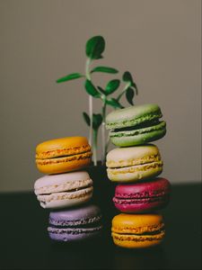 Preview wallpaper macaroons, almond biscuits, dessert, colorful