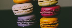 Preview wallpaper macaroons, almond biscuits, dessert, colorful