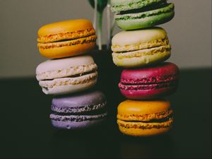 Preview wallpaper macaroons, almond biscuits, dessert, colorful