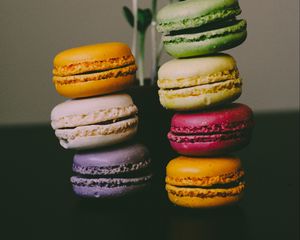 Preview wallpaper macaroons, almond biscuits, dessert, colorful