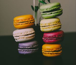 Preview wallpaper macaroons, almond biscuits, dessert, colorful