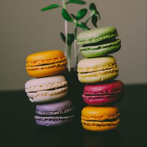 Preview wallpaper macaroons, almond biscuits, dessert, colorful