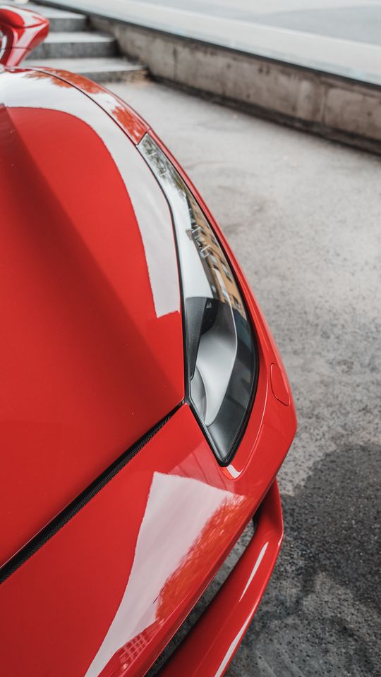 540x960 Wallpaper machine, aerial view, headlight, red