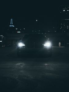 Preview wallpaper machine, headlight, light, night, dark