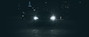 Preview wallpaper machine, headlight, light, night, dark