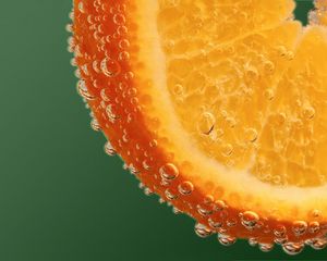 Preview wallpaper macro, orange, green, drops