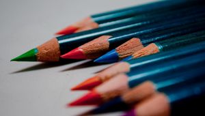 Preview wallpaper macro, pencils, bar, blue, colorful