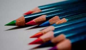 Preview wallpaper macro, pencils, bar, blue, colorful