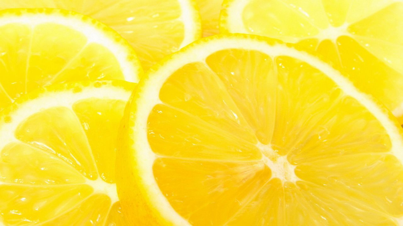 Wallpaper macro, yellow, lemon, citrus