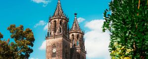 Preview wallpaper magdeburg cathedral, architecture, building, trees, greenery