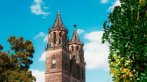 Preview wallpaper magdeburg cathedral, architecture, building, trees, greenery