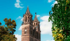 Preview wallpaper magdeburg cathedral, architecture, building, trees, greenery