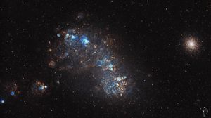 Preview wallpaper magellanic cloud, galaxy, glow, stars, space