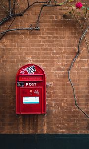 Preview wallpaper mail, box, wall, brick wall, ivy