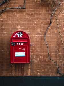 Preview wallpaper mail, box, wall, brick wall, ivy