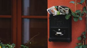 Preview wallpaper mailbox, newspaper, house, wall