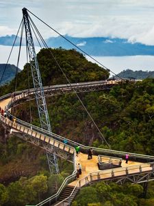 Preview wallpaper malaysia, langkawi, bridge, landscape, trees