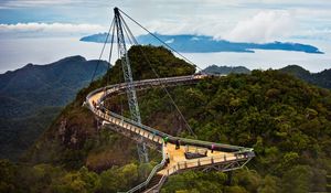 Preview wallpaper malaysia, langkawi, bridge, landscape, trees