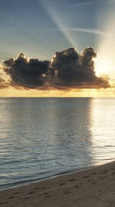 Preview wallpaper maldives, coast, beach, evening, decline, sand, sky, clouds